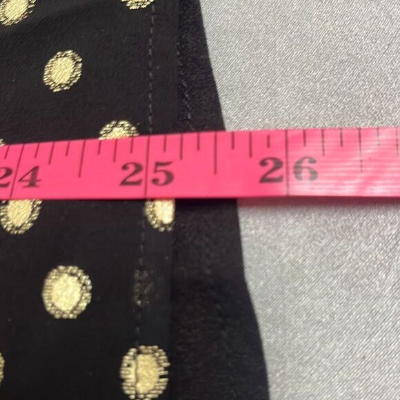 Yumi Kim Black Gold Polka Dot Lexington Top High Ruched Neck Long Sleeve Office - Picture 11 of 11